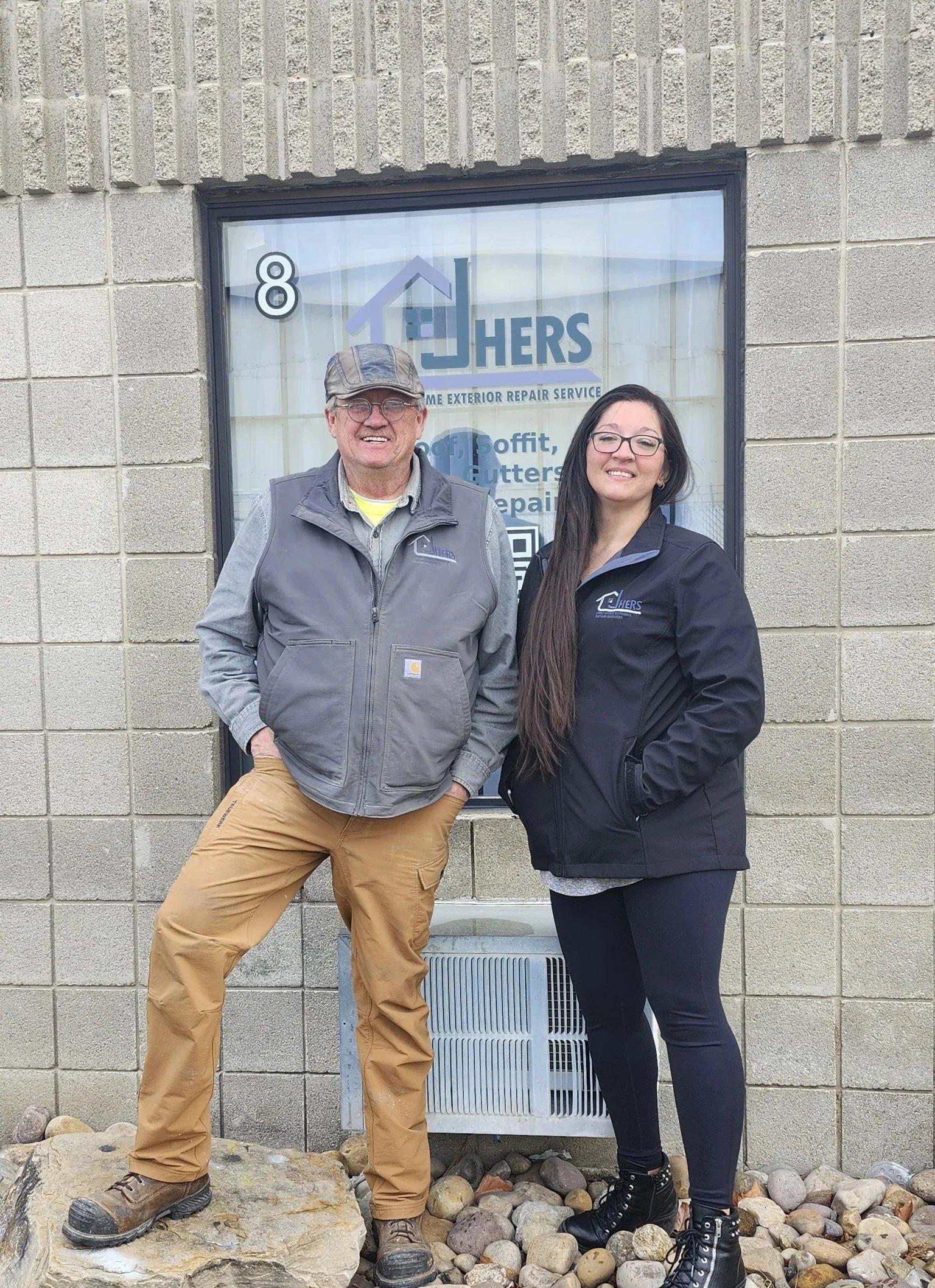 Joe Smith and his daughter Alisha Dimmick, owners of Joe's Home Exterior Repair Service.